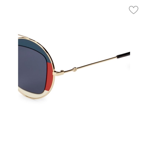 GUCCI 
Round Frame Sylvie Web Sunglasses GG0105S Gold - Picture 2 of 11